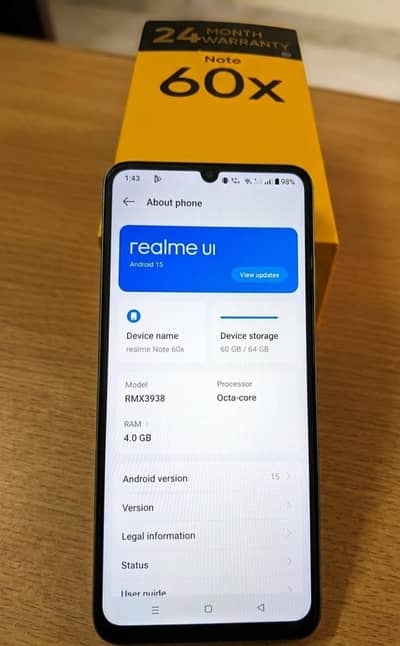 Realme Note 60x A1 Condition | 1 Year Warranty Left 4GB / 64GB