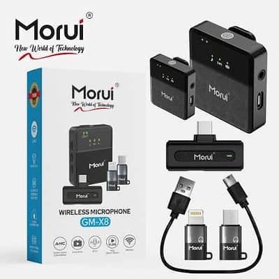 Morui GM-X8 Dual Wireless Microphone With Noise Cancelation