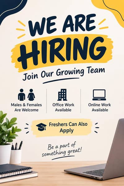 We are hiring males and females for office and online work