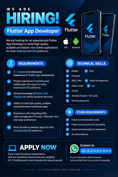 Need App Developer For Ios Android Both