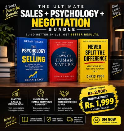 3 Books Bundle | Brian Tracy + Robert Greene + Chris Voss