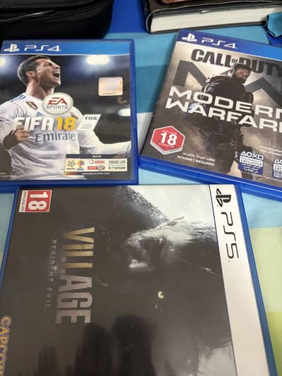 COD MW ps4, Resident Evil Village ps5, Fifa 18 ps4