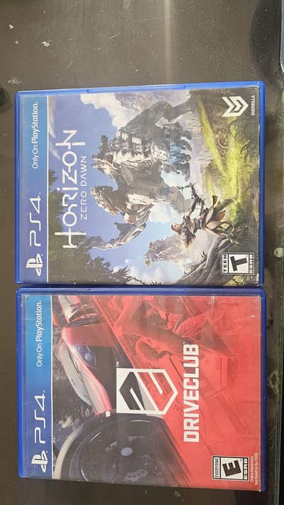2 ps4 cds drive club and horizon zero dawn