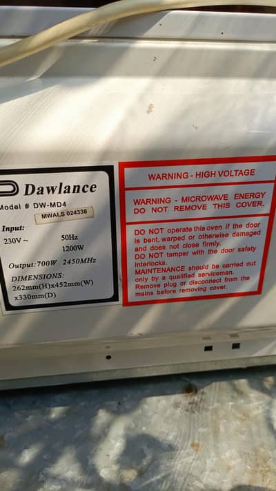 dawlance microwave excellent condition