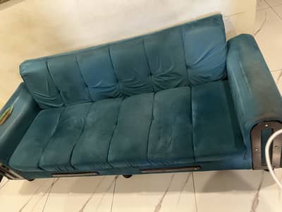 Green Velvet 3-Seater Sofa