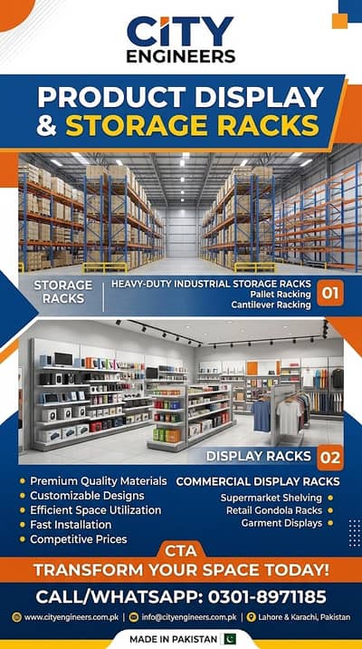 Commercial Display Racks (Supermarket Shelving, Retail Gondola Racks)