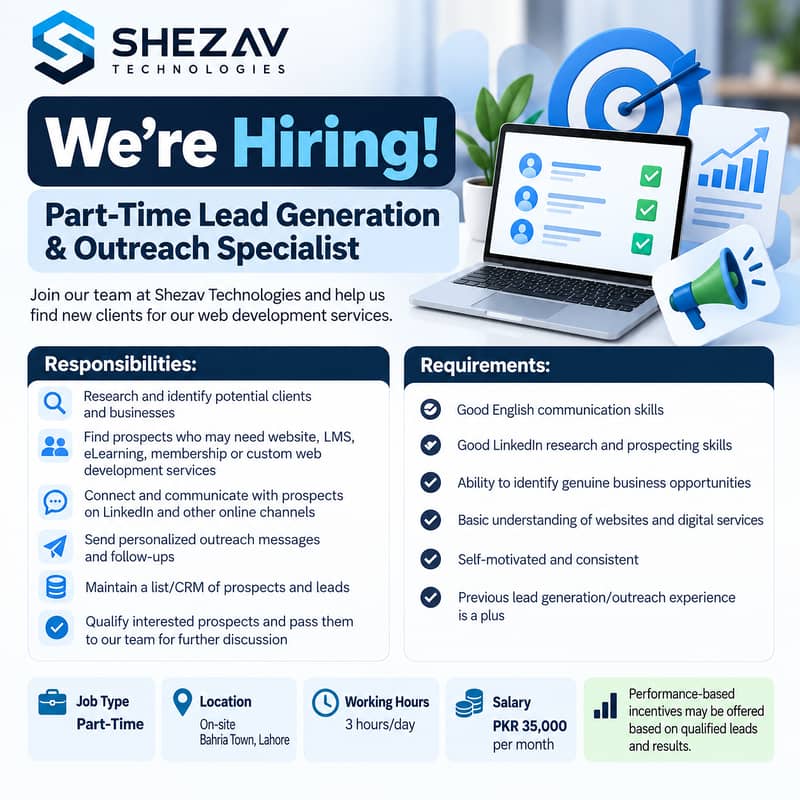 Lead Generation Expert Required for a Web Development Services 0
