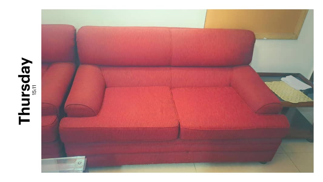 burgandi sofa set 6 seater excellent condition 1
