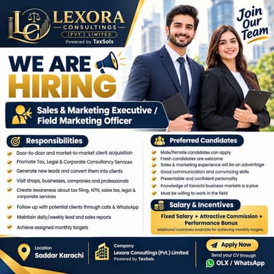 HIRING – SALES & MARKETING STAFF