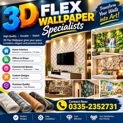 3D Flex Wallpaper Specialists | Premium Wall Designs & Printing