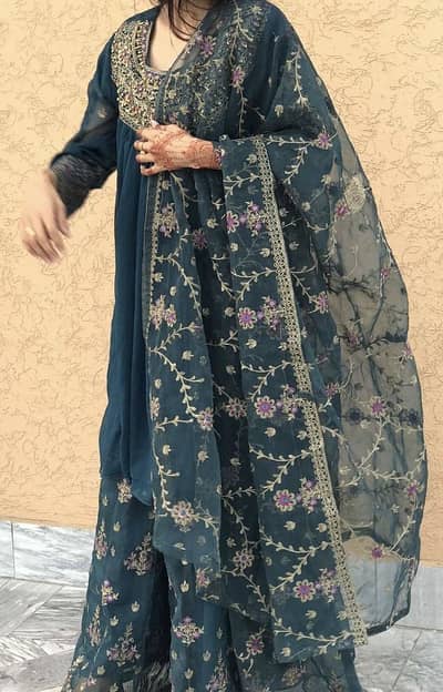 3pcs  shaarara with frock
