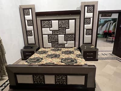 Beautiful Wooden Bedroom Set | Double Bed + Dressing + Side Tables