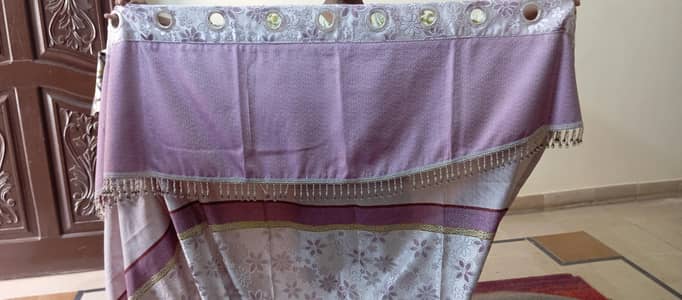 Elegant fancy curtains with tassels  and rings (2pc)