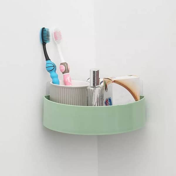 T  Triangle Bath and Kitchen Corner Storage Shelf Wall Hanging - Green