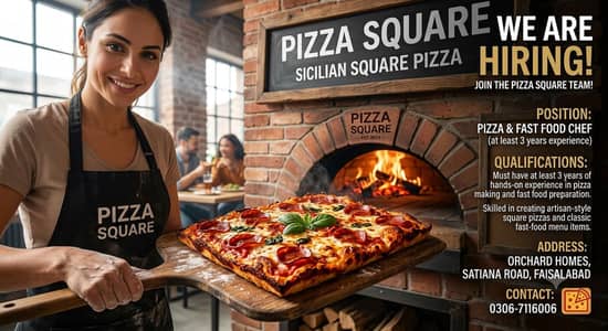 We’re Hiring! Experienced Pizza & Fast Food Chef/cook