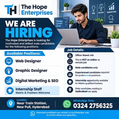 Web & Graphic Designer & Digital Marketing / SEO Male Staff Required