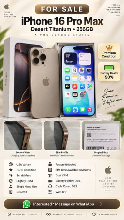 Apple iPhone 16 Pro Max (Non Pta - Factory Unlock)