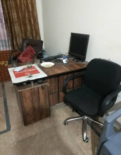 office table and two chairs