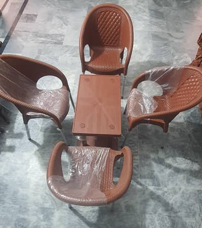 plastic furniture outdoor furniture semi pure 4 chairs and 1 table new