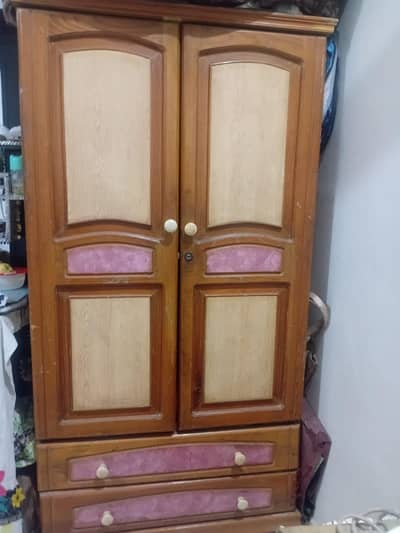 2 single beds high quality wooden bed with mattress   and a wardrobe