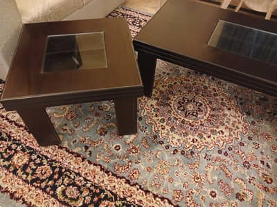 Wooden Center Table & Side Tables Set