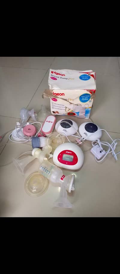 Four breast pump pigeon and tommiee tippee
