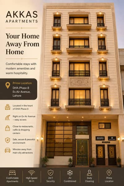 Luxury 3-Bedroom Serviced Apartment for Rent in DHA Phase 8 Ex Air Avenue