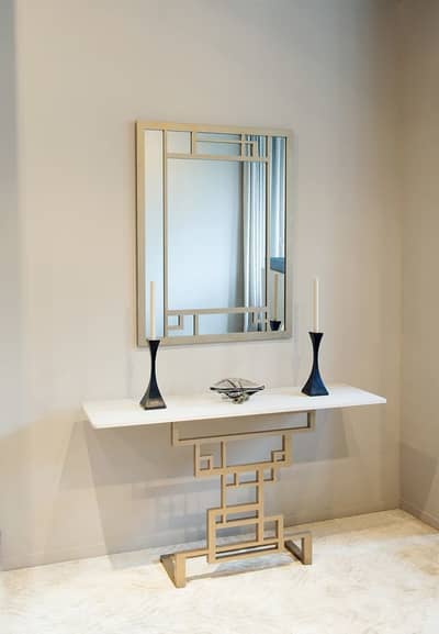 Wall hanging mirror with table