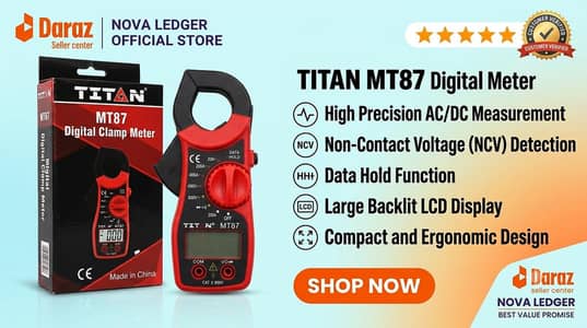 Digital Multimeter MT87 for AC ampere - Red colored