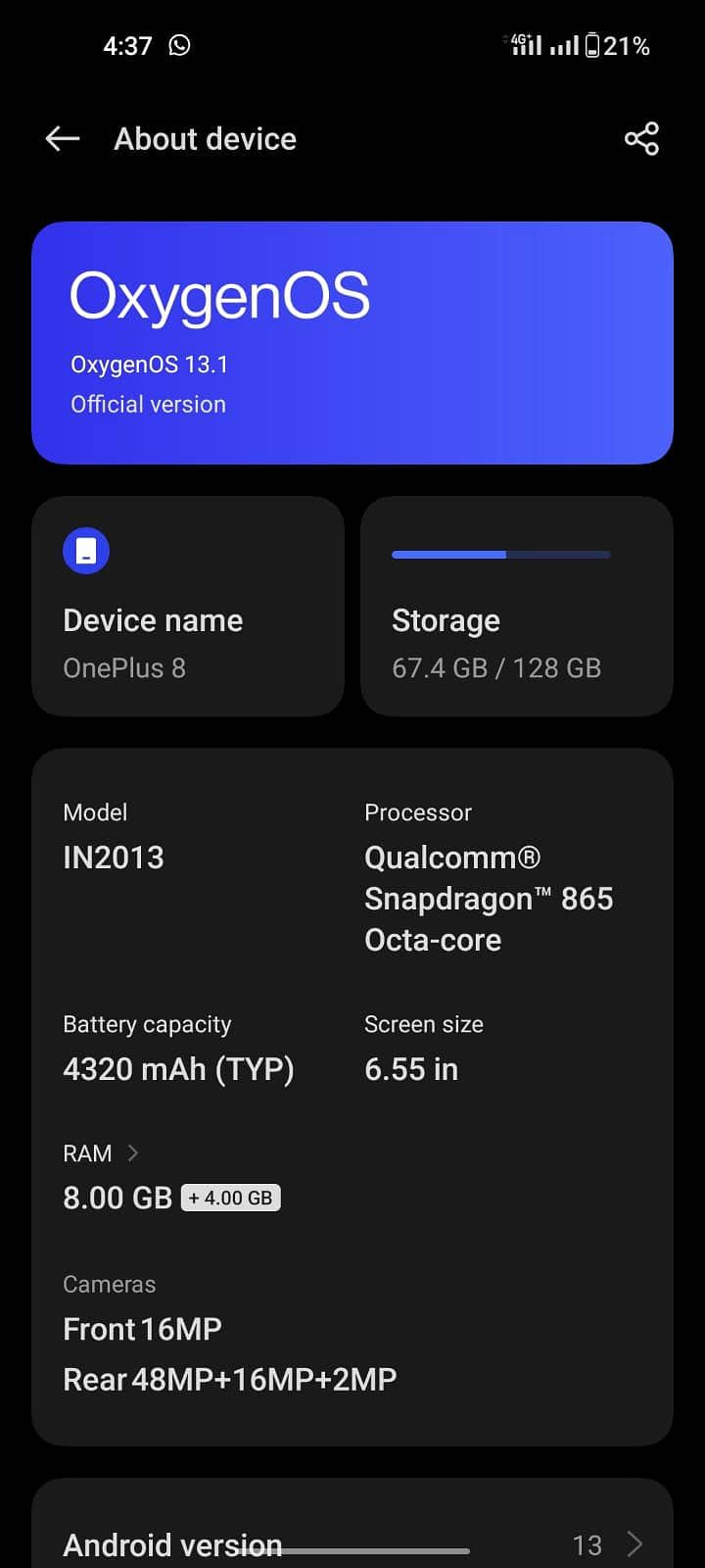 One Plus 8 7