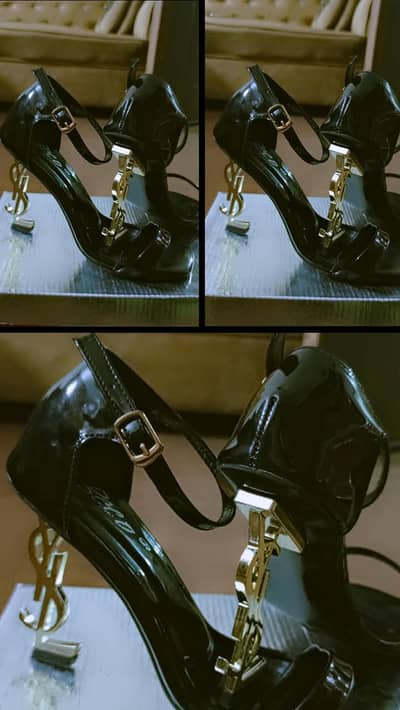 Elegant Black Patent YSL Style High Heels – Brand New / Barely Used
