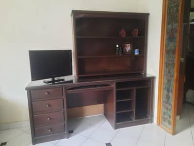 WORK STATION MADE BY PURE TEAK WOOD ( COMPUTER  TABLE/RACK)