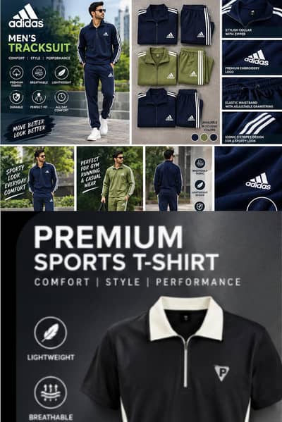 full tracksuit Sports + 1 sports hight quality colour t shirt
