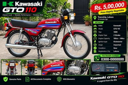  Kawasaki GTO 110 – Classic 4-Stroke | Like New Condition 