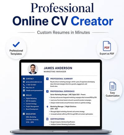 Professional Online CV Creator | Custom Resumes in Minutes for PKR 100