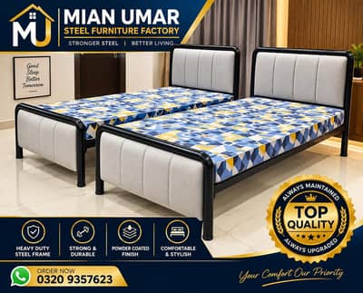 Iron Heavy Single Bed | Steel Bed |kids bed|Hostel bed|double bed