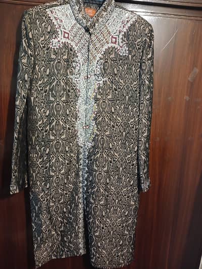 Long Embellished Sherwani Coat   ​Matching Designer Turban / Kulla
