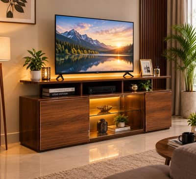 Media console walnut