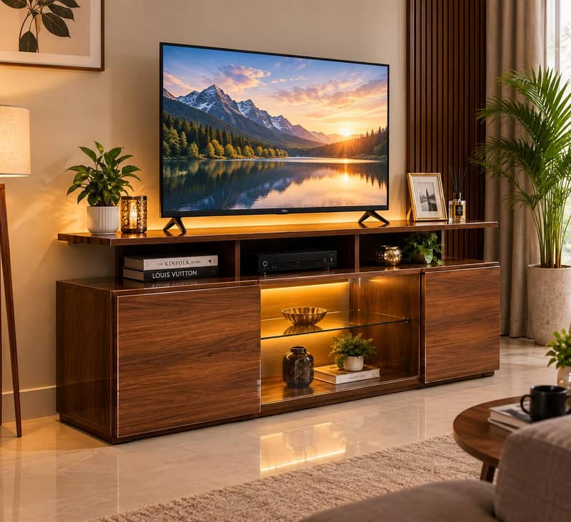 Media console walnut 0