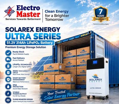 16KWh Solarex Energy Ultra Series IP54 Lithium Battery