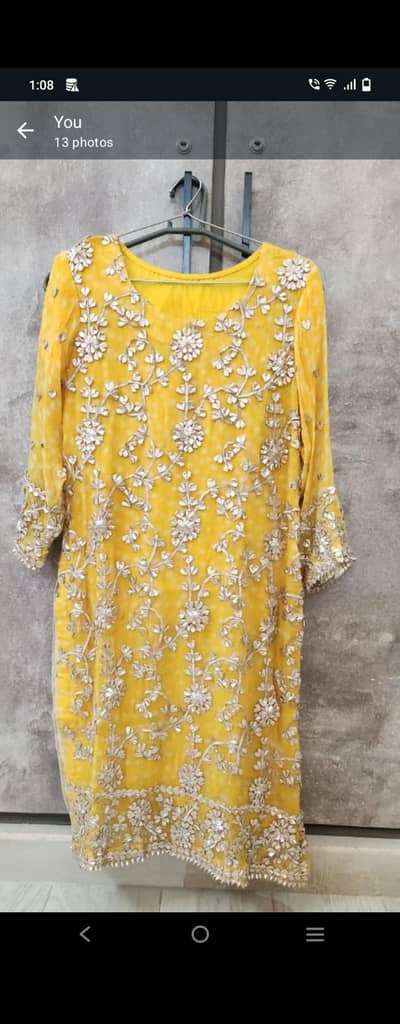 Gottay wale kapray with full heavy dupatta and farshi salwar