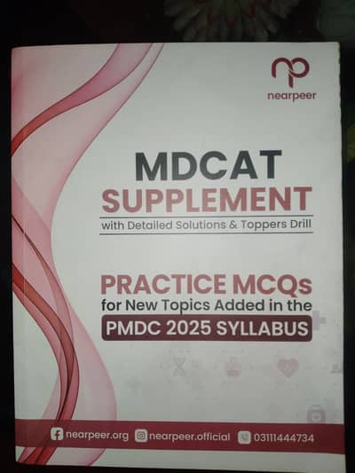 Nearpeer MDCAT Supplement Book (New Topics in 2025 PMDC Syllabus)
