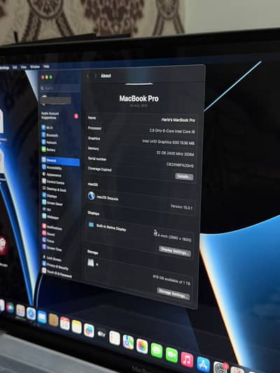 Macbook pro i9 2018 32/1Tb