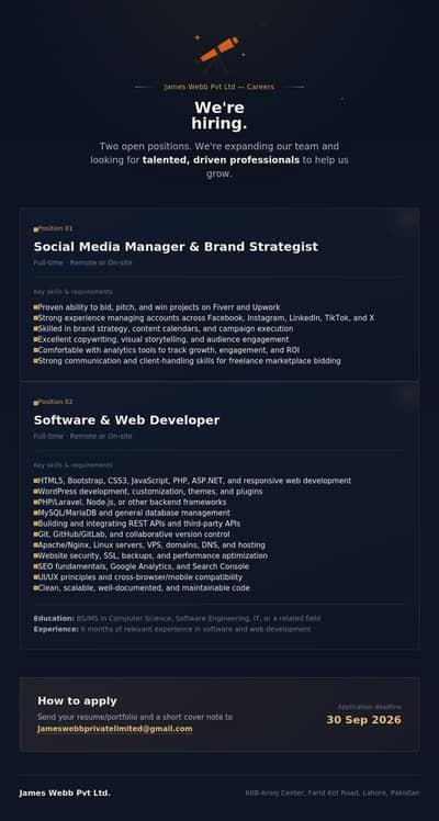 software and Web Developer social media expert