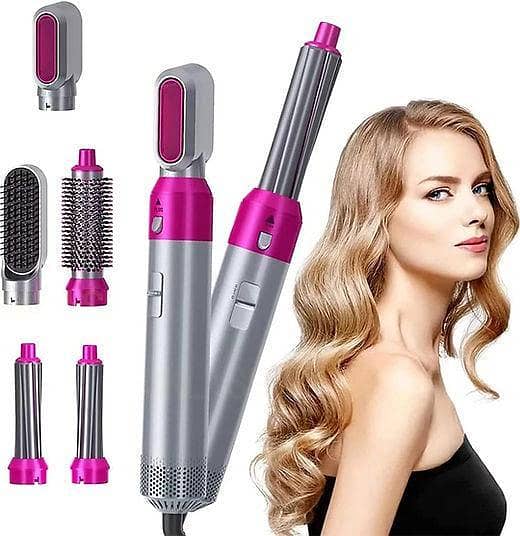RXN 5-in-1 Professional Hair Dryer & Hot Air Brush | Volumizer, Hair Straightener, Curler & Styling Roller | Multi-Function Blow Dryer Brush for Women | One-Step Hair Styling Tool for Smooth, Voluminous & Curly Hairstyles