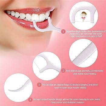T  50Pcs Floss Sticks & Tooth Picks Teeth Plaque Remover 2 in 1