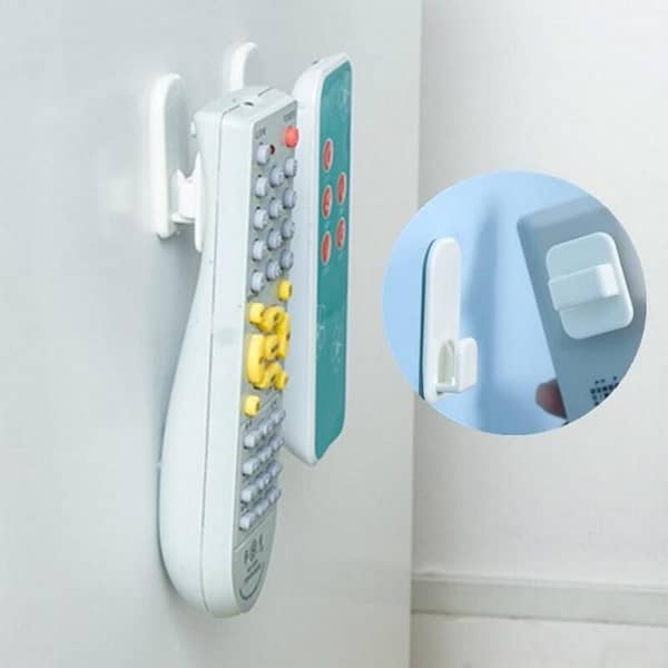 T  TV Remote Control Key Wall Mounted Storage Hook Hanger Organizer Holder 2Pcs