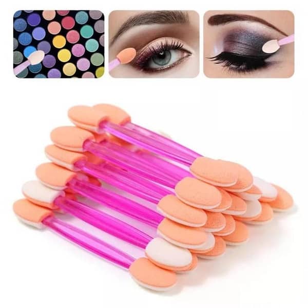 T  Pack of 1(10Pcs) Disposable Dual Sides Eye Shadow Sponge Applicator Eyeshadow Brushes Makeup Brush - Multi