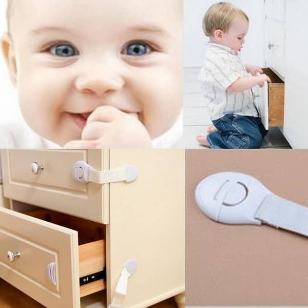 T  Child Baby Lock security Drawer Lock Door Safety Lock Refrigerator Baby Safety Lock - 2Pcs