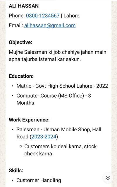 professional cv/resume banwain ak gehnty main 300rs main